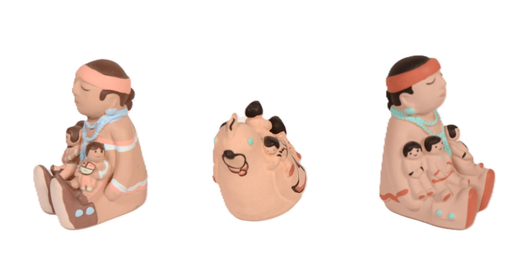 Pueblo Storyteller Pottery Doll By Teissedre Set of 3