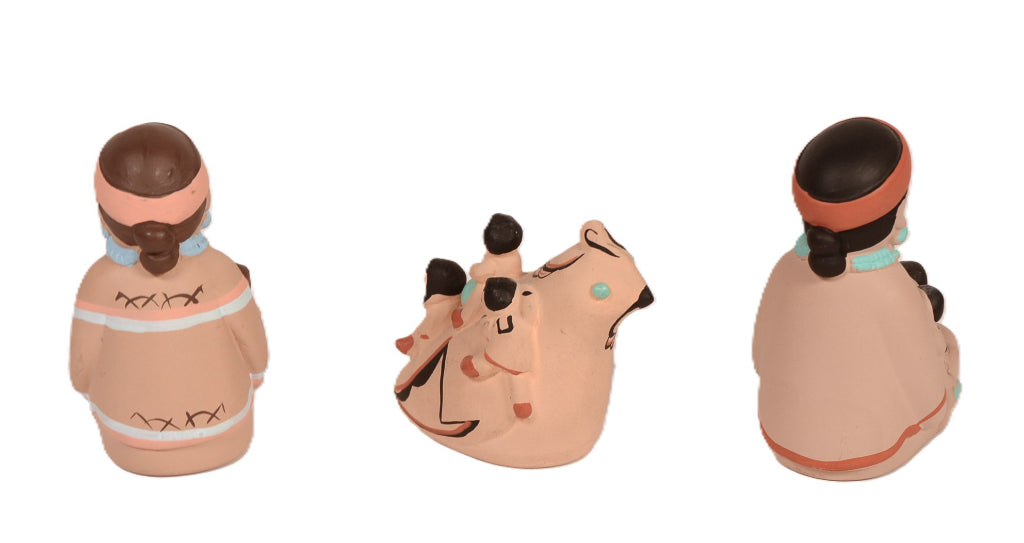 Pueblo Storyteller Pottery Doll By Teissedre Set of 3