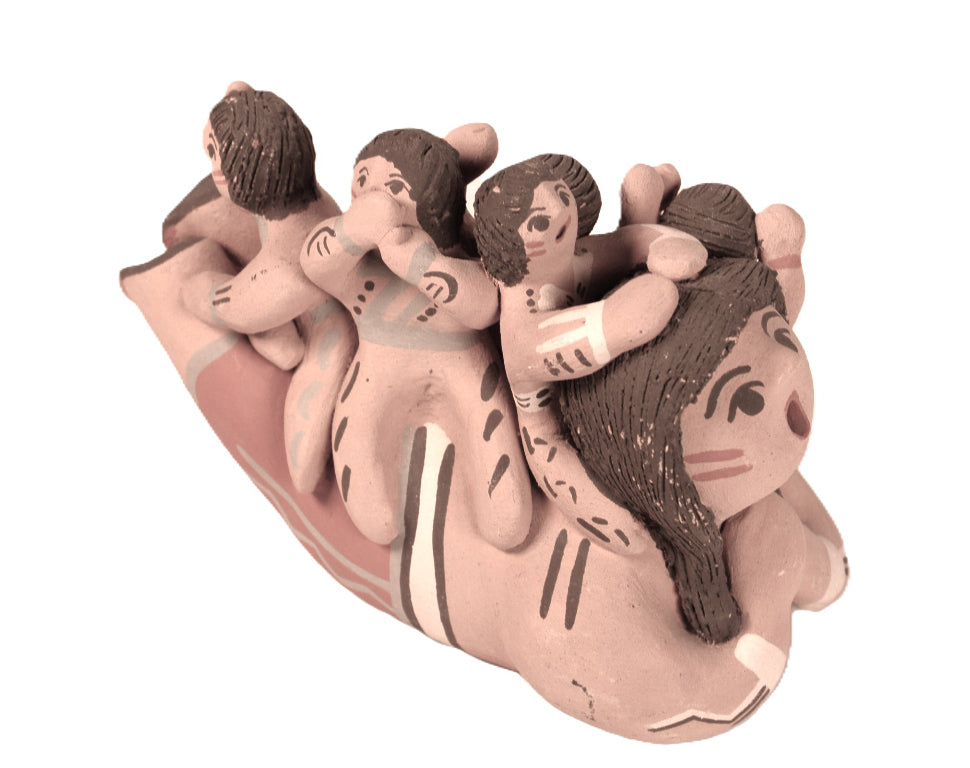Jemez Pueblo Laying Down Storyteller Doll Pottery By B. Fragua
