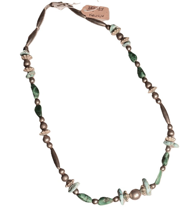 Navajo Turquoise and Malachite Necklace