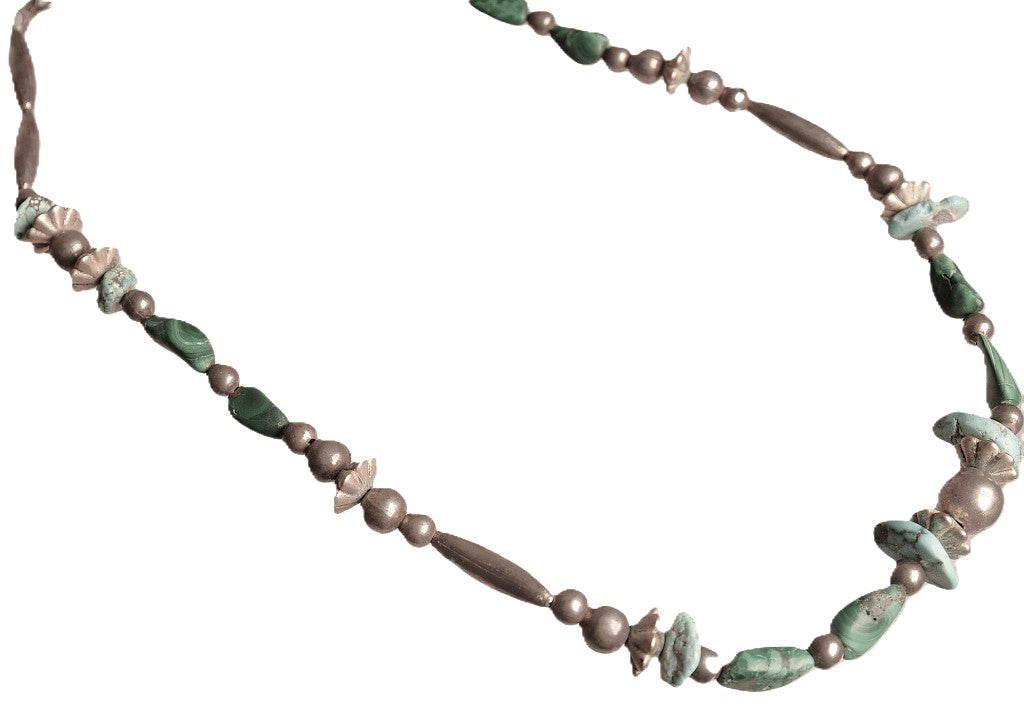 Navajo Turquoise and Malachite Necklace