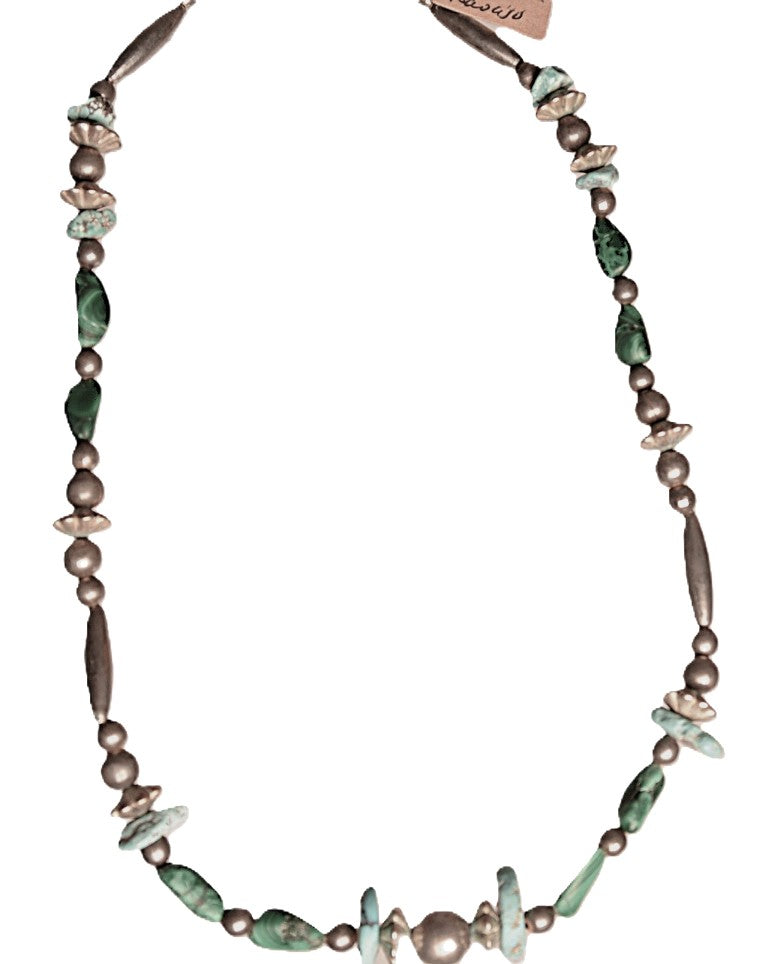 Navajo Turquoise and Malachite Necklace