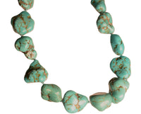 Navajo Turquoise Nugget Necklace and Turquoise Earrings Set