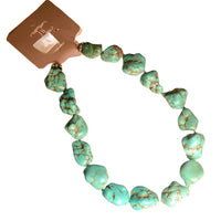 Navajo Turquoise Nugget Necklace and Turquoise Earrings Set