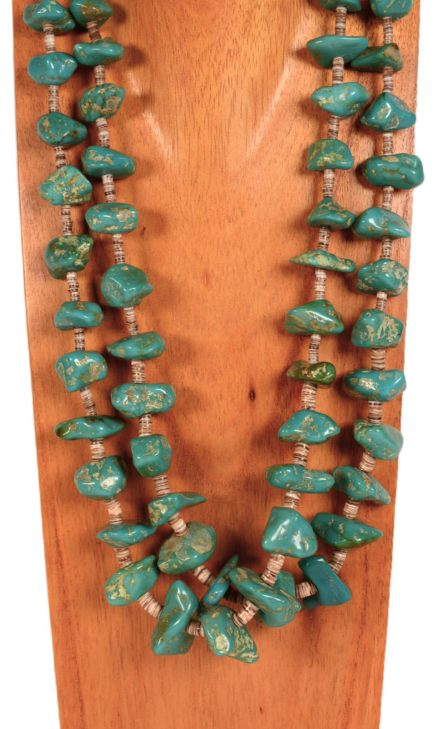 Navajo Nugget Turquoise Bead and Heishi Necklace