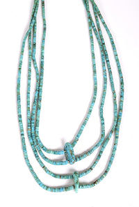Santo Domingo Pueblo Blue/Green Turquoise Beads Necklace