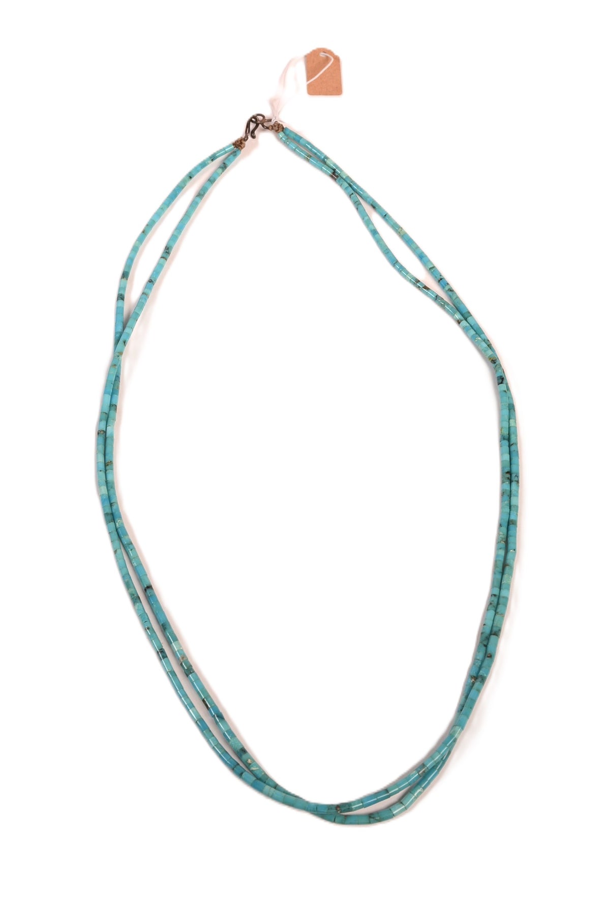 Santo Domingo Pueblo 2 Strand Blue Turquoise Bead Necklace