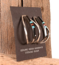 Zuni Pueblo Sterling Silver Inlay Post Earrings