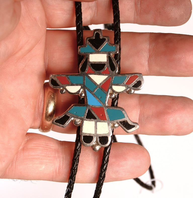 Navajo Sterling Silver Indian Dancer Bolo Tie