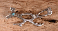 Zuni Pueblo Sterling Silver Roadrunner Pin