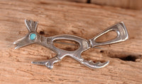 Zuni Pueblo Sterling Silver Roadrunner Pin