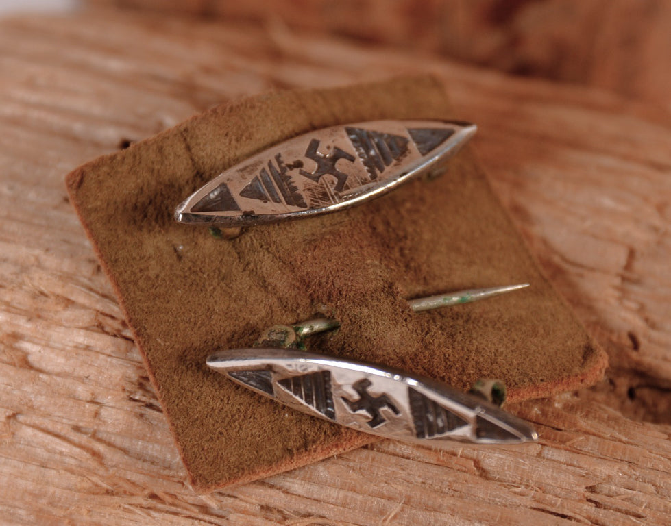 Navajo Sterling Silver Pins Pair of 2