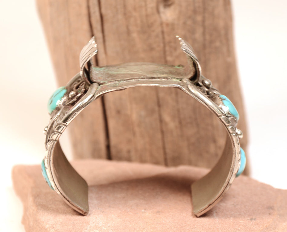 Navajo Sterling Silver and Turquoise Watch Cuff Bracelet