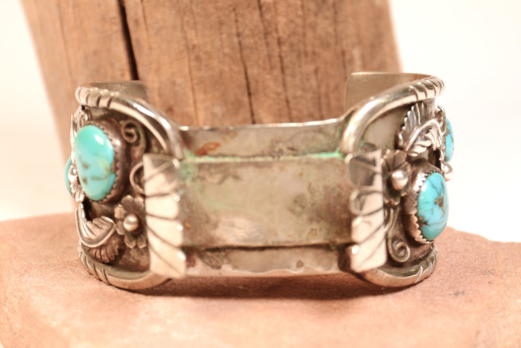 Navajo Sterling Silver and Turquoise Watch Cuff Bracelet