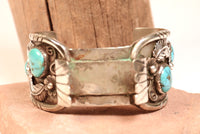 Navajo Sterling Silver and Turquoise Watch Cuff Bracelet