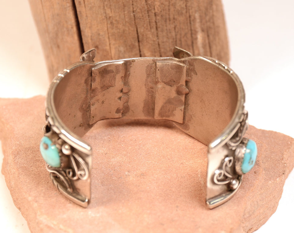 Navajo Sterling Silver and Turquoise Watch Cuff Bracelet