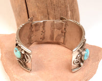 Navajo Sterling Silver and Turquoise Watch Cuff Bracelet