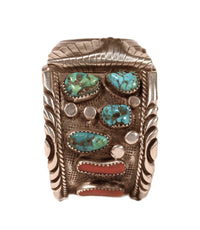 Large Navajo Sterling Silver Watch Cuff Bracelet