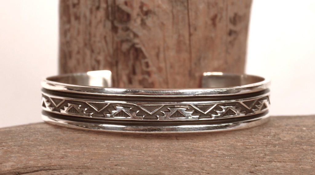 Navajo Sterling Silver Overlay Bracelet By Lamer