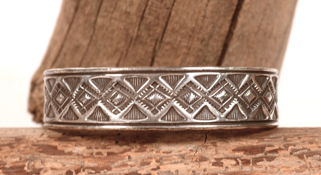 Navajo Heavy Stamping Sterling Silver Bracelet