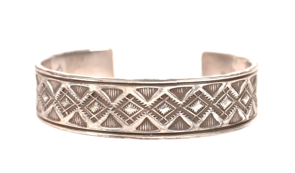 Navajo Heavy Stamping Sterling Silver Bracelet