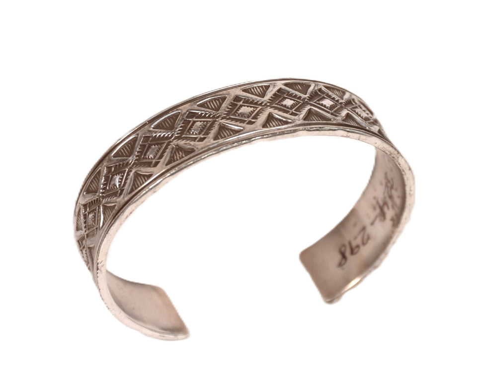 Navajo Heavy Stamping Sterling Silver Bracelet