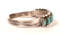 Zuni Pueblo Sterling Silver and Turquoise Cuff Bracelet