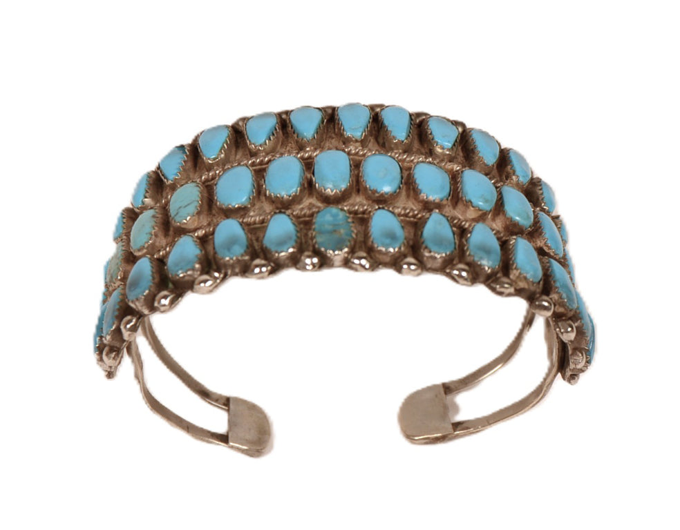 Large Navajo Cluster Cuff Bracelet