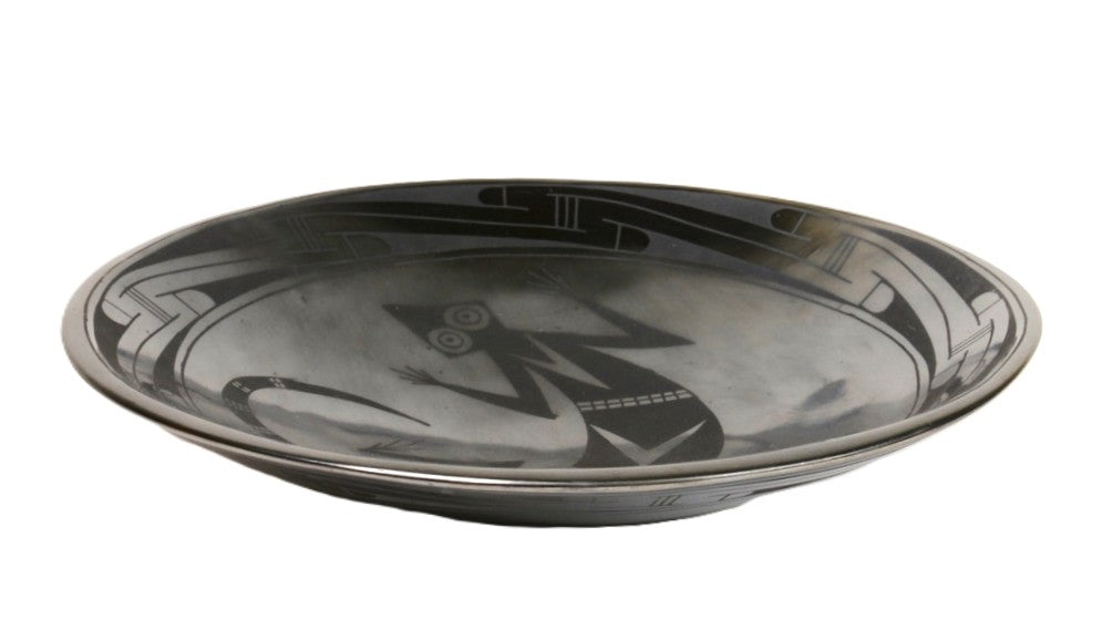 Mata Ortiz Blackware Pottery Dish By Oscar G. Quezada