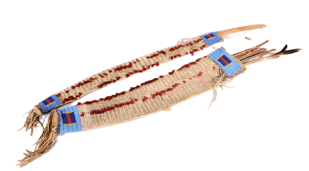 Plains Indian Bow, Quiver and Arrows Set