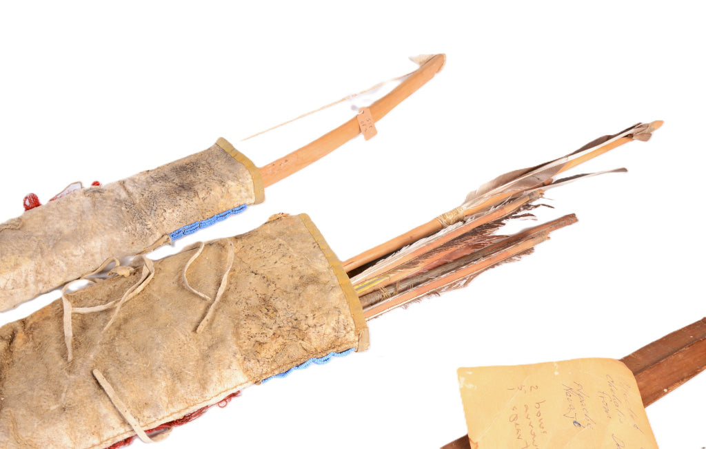 Plains Indian Bow, Quiver and Arrows Set