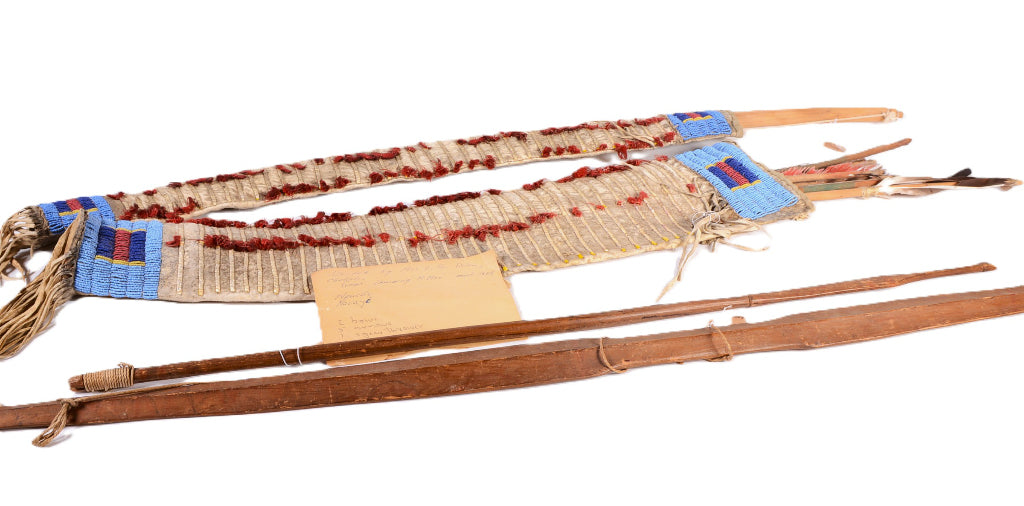 Plains Indian Bow, Quiver and Arrows Set