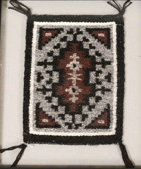 Miniature Navajo Two Gray Hills Rug in a Frame