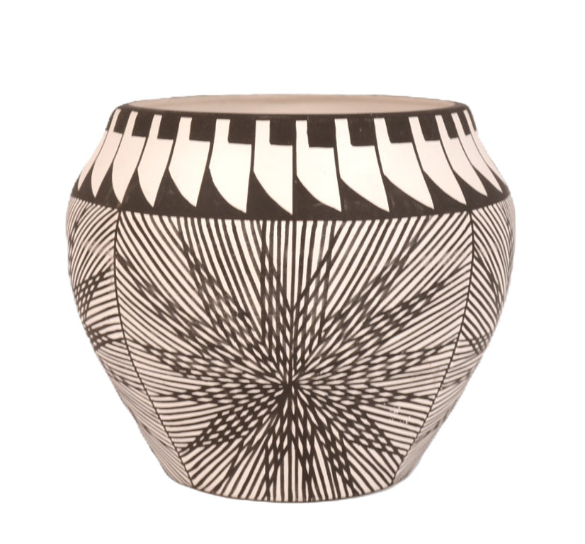 Acoma Pueblo Black on White Pottery By Antonio