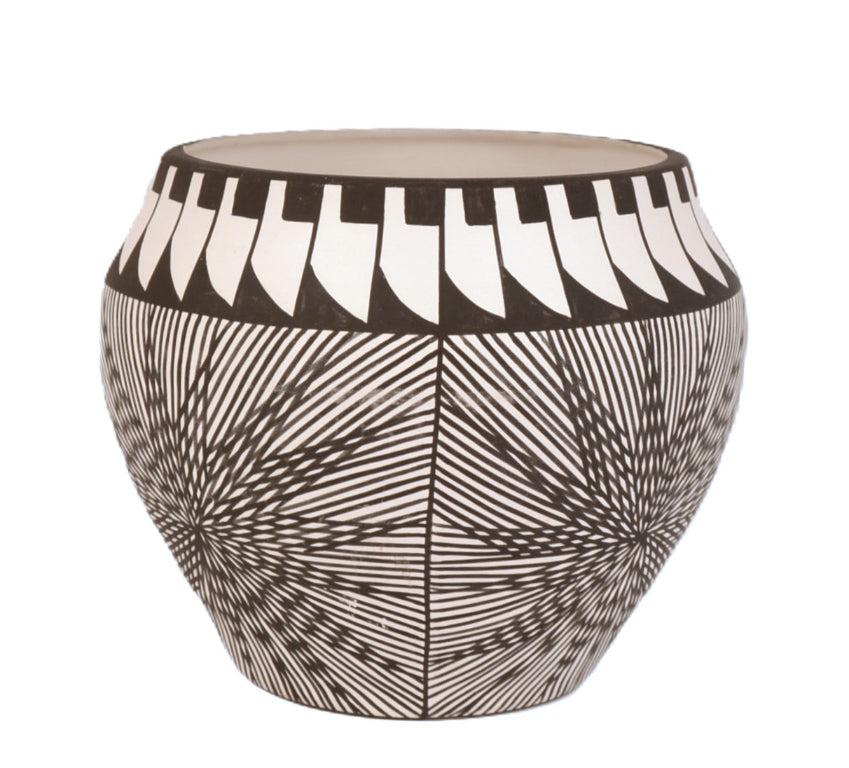 Acoma Pueblo Black on White Pottery By Antonio