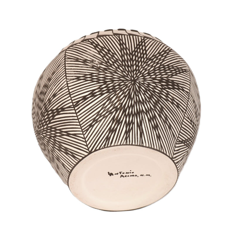 Acoma Pueblo Black on White Pottery By Antonio