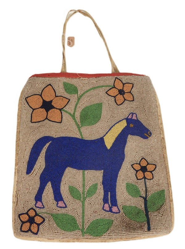 Plateau Horse Pictorial Beaded Flat Bag