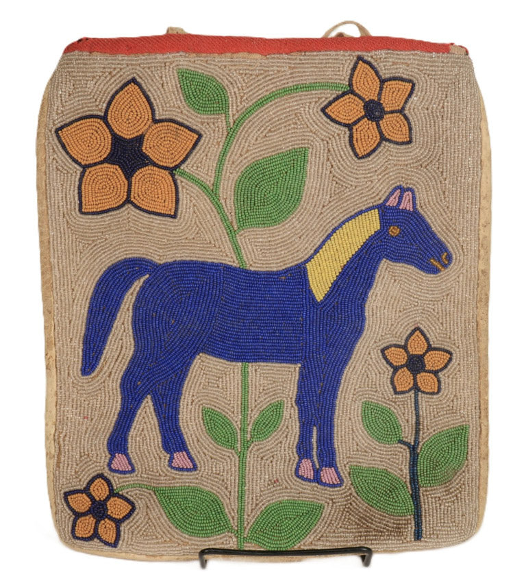 Plateau Horse Pictorial Beaded Flat Bag
