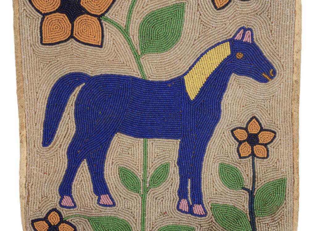 Plateau Horse Pictorial Beaded Flat Bag