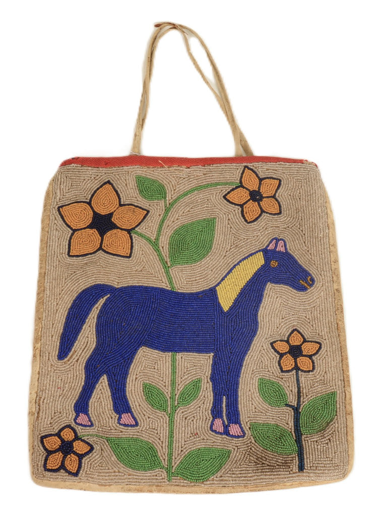 Plateau Horse Pictorial Beaded Flat Bag