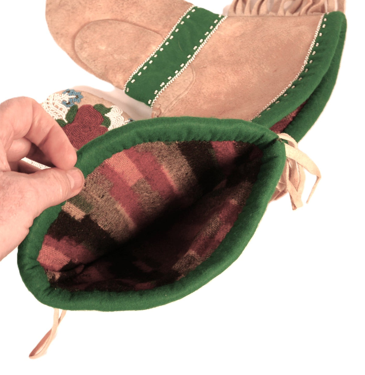 Plains Indian Beaded Mittens Pair of 2