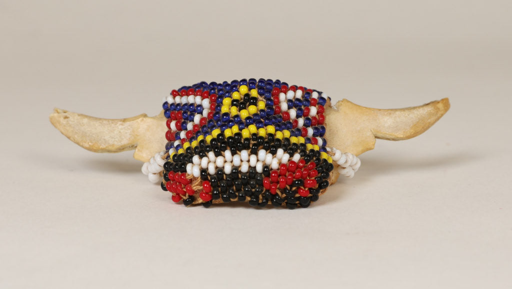 Paiute Beaded Scarf Slide Beaded Steer Head
