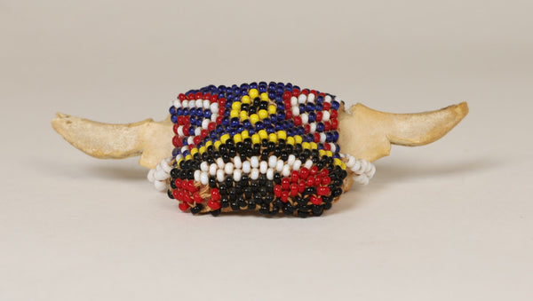 Paiute Beaded Scarf Slide Beaded Steer Head