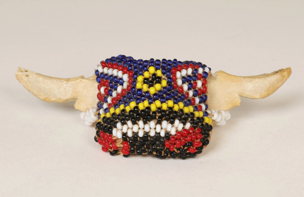 Paiute Beaded Scarf Slide Beaded Steer Head