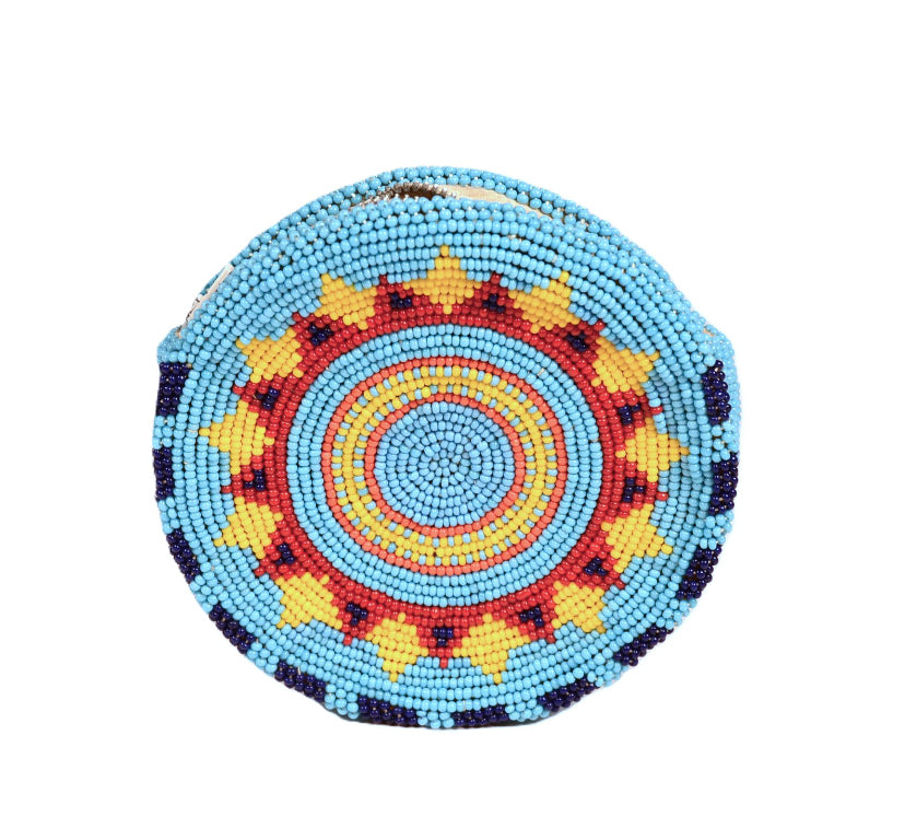 Paiute Shoshone Beaded Zipper Circle Purse
