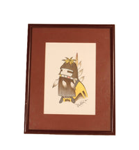 Hopi Pueblo Colored Pencil and Ink Long Hair Kachina By Ted Pavatea