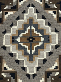 Very fine Navajo Rug; Two Gray Hills - 60 Wefts/Inch - 7 Colors