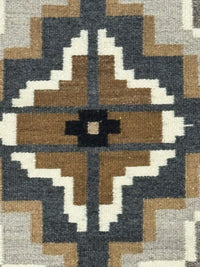 Very fine Navajo Rug; Two Gray Hills - 60 Wefts/Inch - 7 Colors