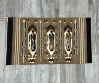 Navajo Pictorial Rug; Weavers Holding Rugs