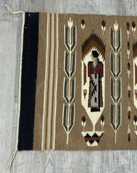 Navajo Pictorial Rug; Weavers Holding Rugs